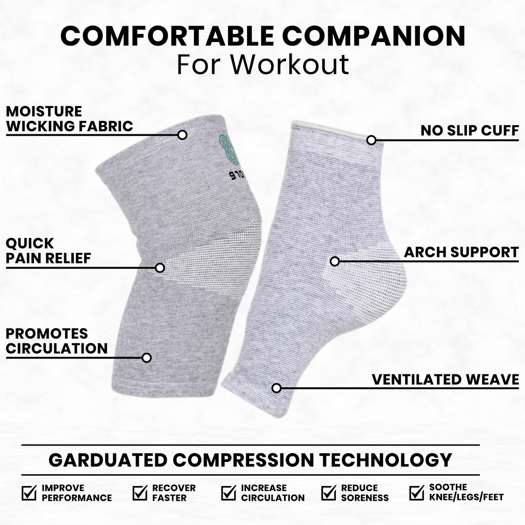 Remore® Bamboo Knee + Ankle Sleeve Combo — Complete Joint Support Bundle