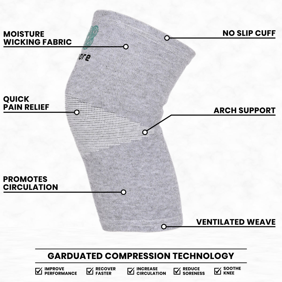 Bamboo Knee Sleeve for Pain Relief | Remore® | Breathable & Non-Slip