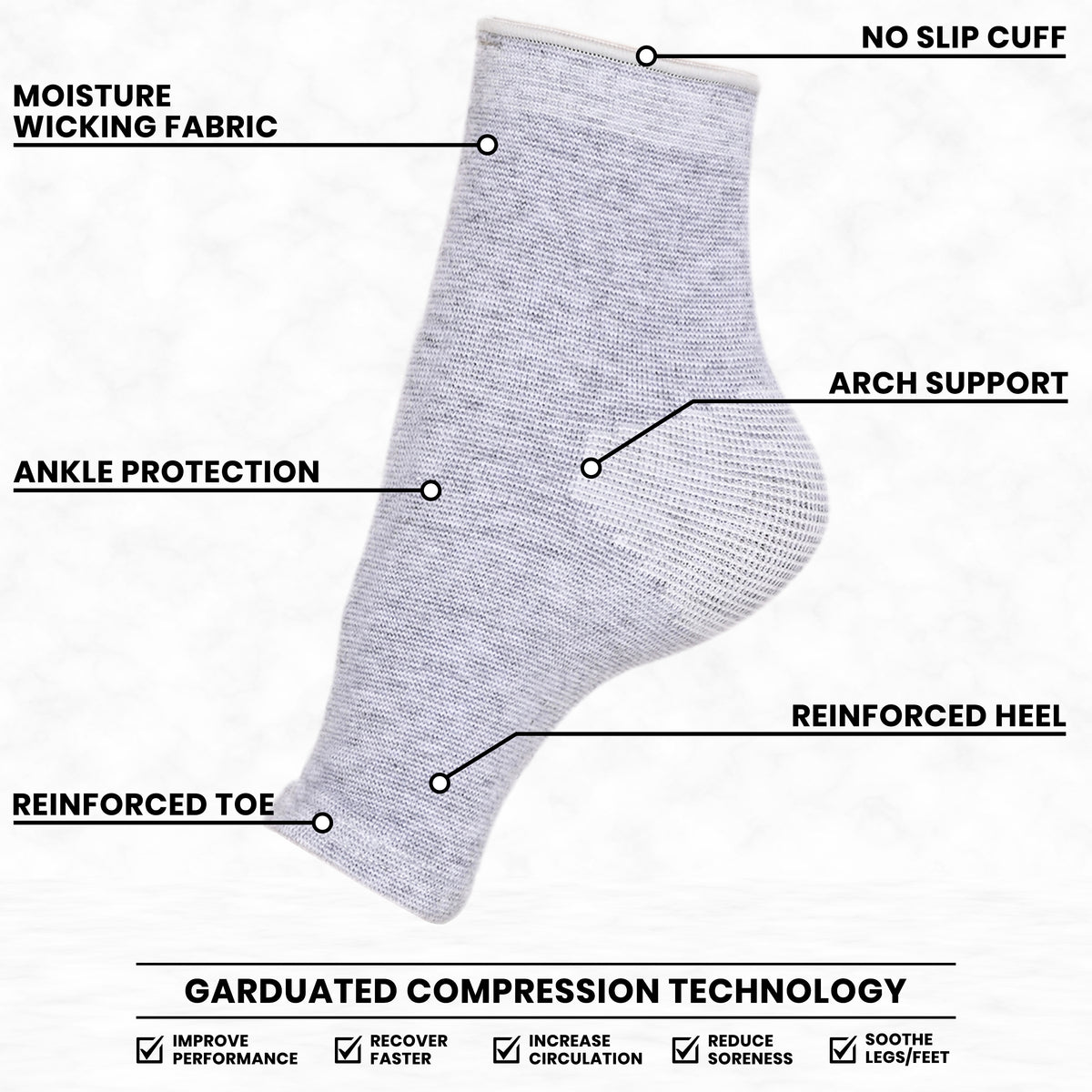 Remore® Bamboo Ankle Sleeve — Breathable Compression for Ankle Pain Relief
